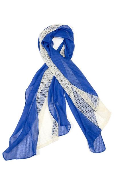 Antoinette Mesh Textured Scarf Blue