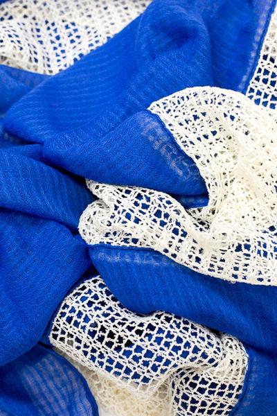 Antoinette Mesh Textured Scarf Blue