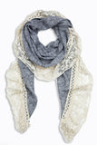Aurelia Lace Trim Scarf Grey
