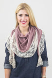 Aurelia Lace Trim Scarf Pink With Model