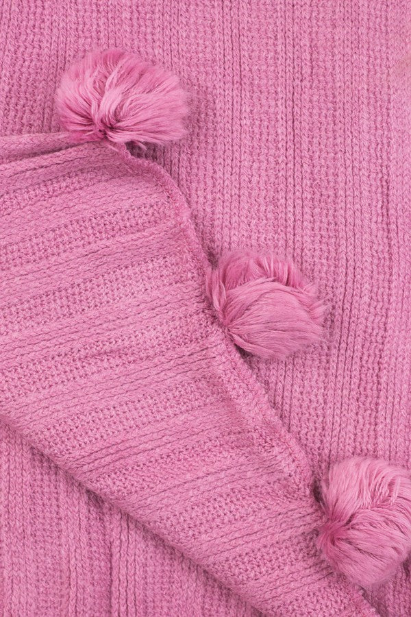Blair Knit Pom Pom Scarf Pink