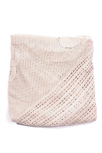Catherine Floral Knit Poncho Beige