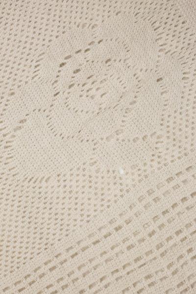 Catherine Floral Knit Poncho Beige