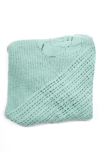 Catherine Floral Knit Poncho Mint Green