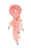 Dawn Solid Color Tassel Scarf Pink