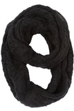 Elaina Cable Knit Circle Scarf Black