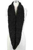 Elaina Cable Knit Circle Scarf Black on Mannequin
