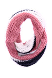 Kassy Striped Knit Infinity Scarf Pink / White / Black
