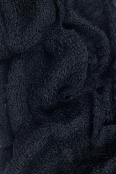 Leona Chunky Solid Tassel Scarf Black