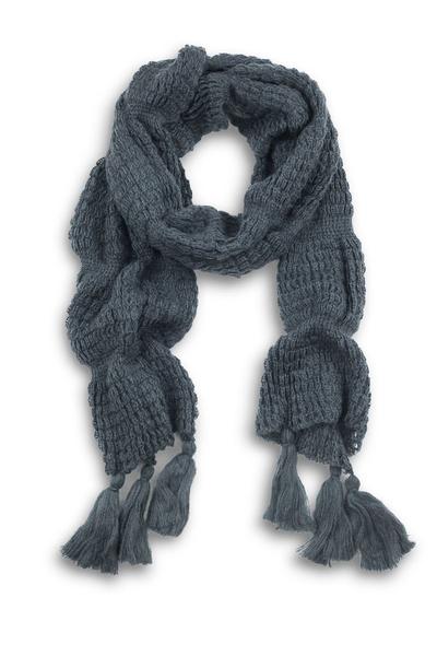 Leona Chunky Solid Tassel Scarf Grey