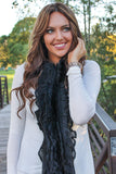 Lexie Furry Ruffle Scarf Black With Girl