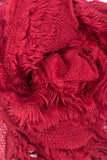 Lexie Furry Ruffle Scarf Red