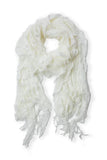 Lexie Furry Ruffle Scarf White