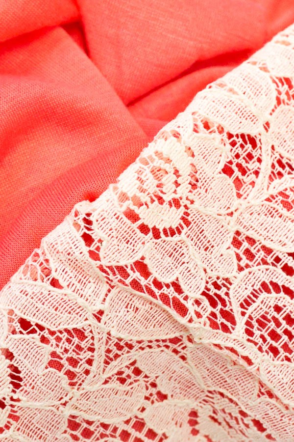 Terri Lace Infinity Scarf Pink