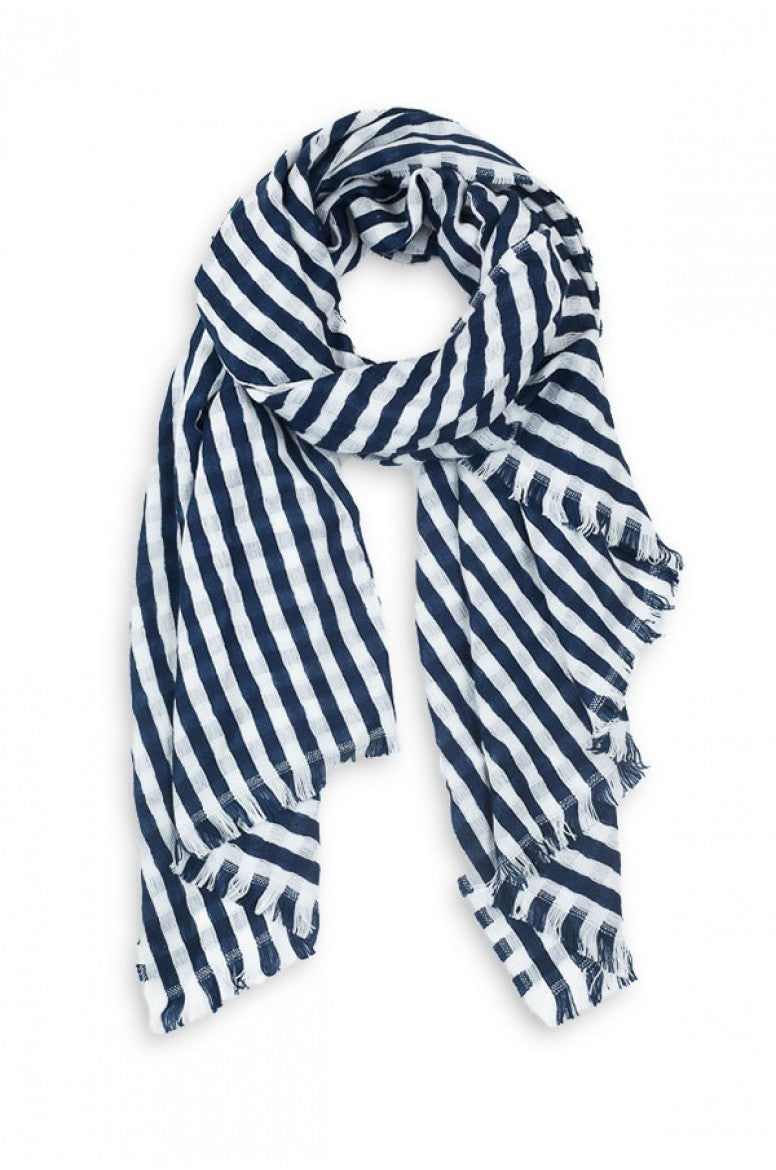 scarves.net Donna Striped Blanket Scarf Black, image size:776x1170