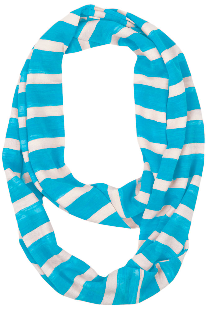 Andie Striped Loop Scarf Blue