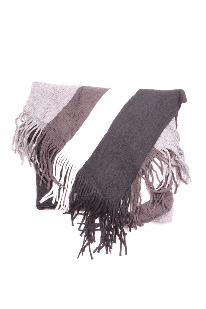 Angelica Striped Glitter Poncho Black