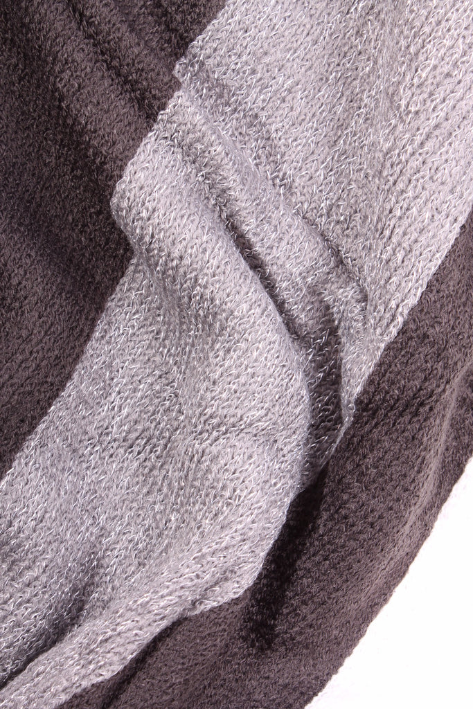 Angelica Striped Glitter Poncho Black