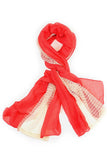 Antoinette Mesh Textured Scarf Coral