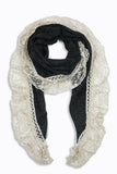 Aurelia Lace Trim Scarf Black