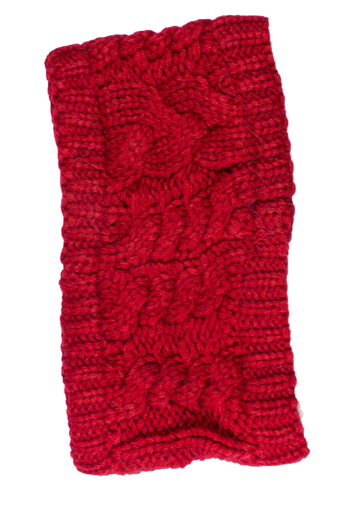 Beckham Cable Knit Headband Red
