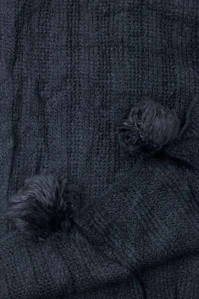 Blair Knit Pom Pom Scarf Black