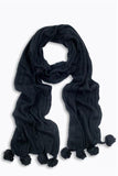 Blair Knit Pom Pom Scarf Black