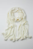 Blair Knit Pom Pom Scarf White / Ivory