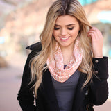 Candace Nordic Infinity Scarf Orange With Model