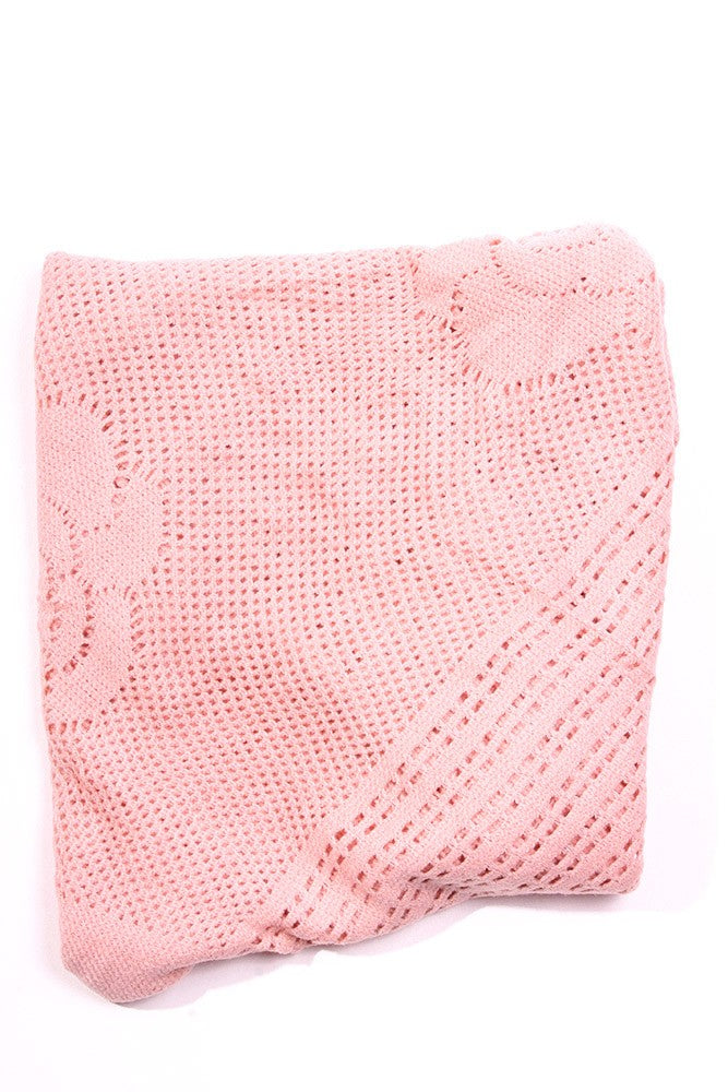 Catherine Floral Knit Poncho Pink