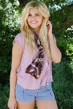 Chain Link Scarf Brown With Model