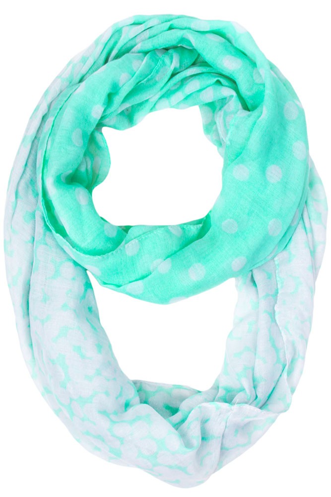 Charlotte Polka Dot Infinity Scarf Mint