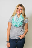 Charlotte Polka Dot Infinity Scarf Mint With Model
