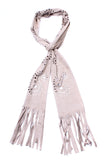 Cut Out Fringe Scarf Beige