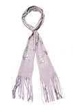 Cut Out Fringe Scarf Grey