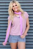 Cut It Out Scarf Lavender With Model