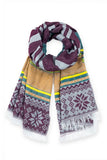 Darlene Snowflake Blanket Scarf Burgundy