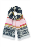 Darlene Snowflake Blanket Scarf Navy