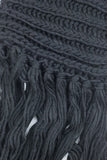 Eloise Cozy Finged Scarf Black