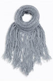 Eloise Cozy Finged Scarf Grey