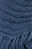 Eloise Cozy Finged Scarf Navy
