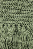 Eloise Cozy Finged Scarf Olive Green