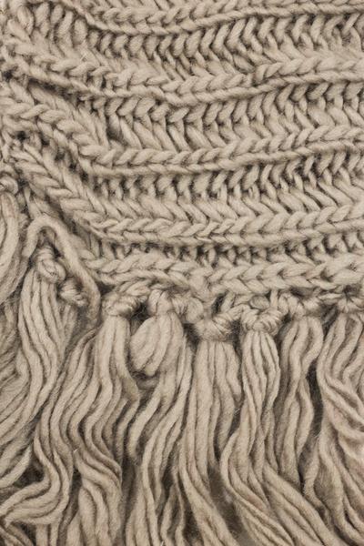 Eloise Cozy Finged Scarf Taupe