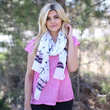 Frankie Anchor Scarf Black With Model