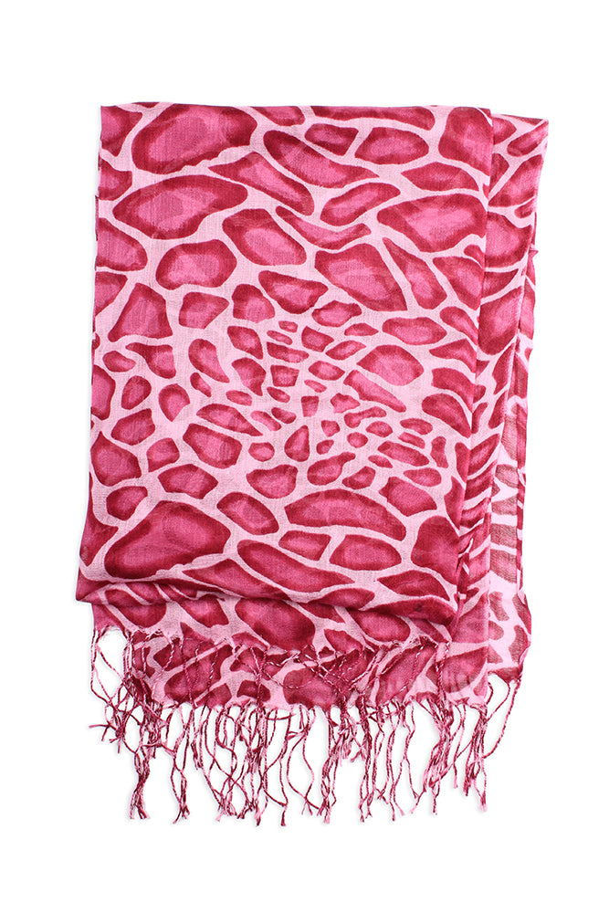 Giraffe Print Pashmina Pink