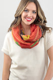 Hazel Multi Print Infinity Scarf Rust With Model