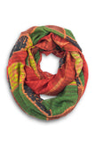 Hazel Multi Print Infinity Scarf Rust