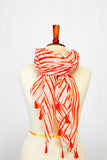 Iris Striped Tassel Scarf