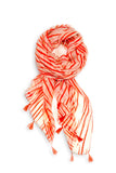 Iris Striped Tassel Scarf Orange