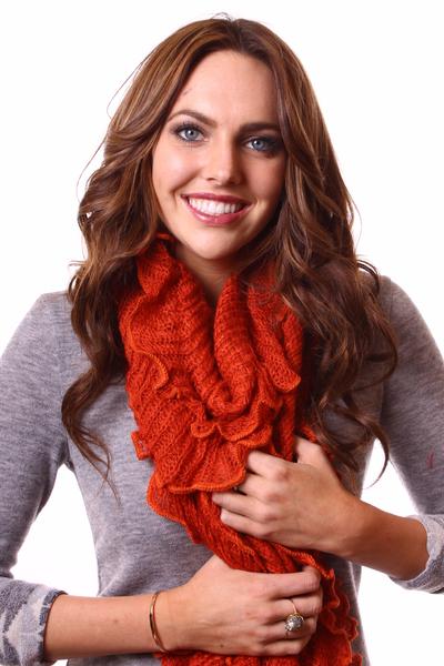 Jenny Neck Scarf Rust With Model